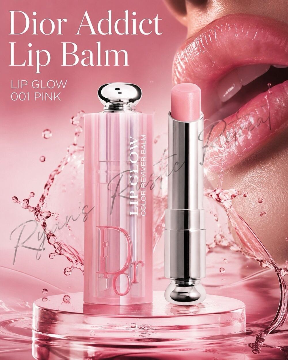 Christian Dior Addict - Lip Balm Lip Glow - Shade: #001 PINK - 0.11 oz/ 3.2 g
